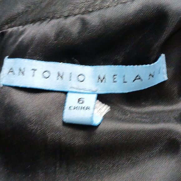 Antonio Melani Fine Black Leather Sexy night out Party Dress Sz 6 NWOT - Picture 7 of 10